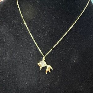 Gold Fish Pendant Necklace